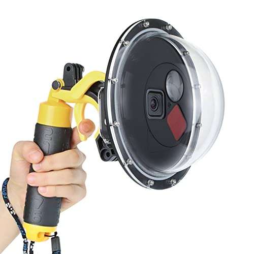 SOONSUN Waterproof Dome Port for GoPro Hero 5 Black Hero 6 Black Hero 7 Black Hero (2018) Camera, Underwater Dome Housing with Filters for GoPro Hero 5 6 7 Black, Built-in Red and 10x Close-up Filters 1