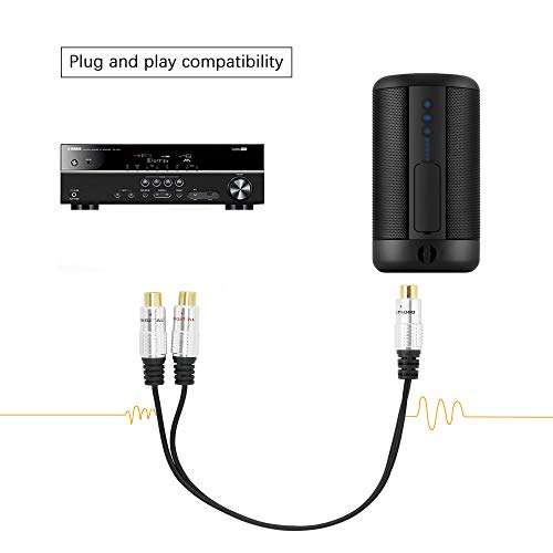 SinLoon Aluminium Alloy RCA Y-Splitter, Single to Dual RCA Digital Coaxial Splitter, Gold Plated Adapter Audio Cable 6