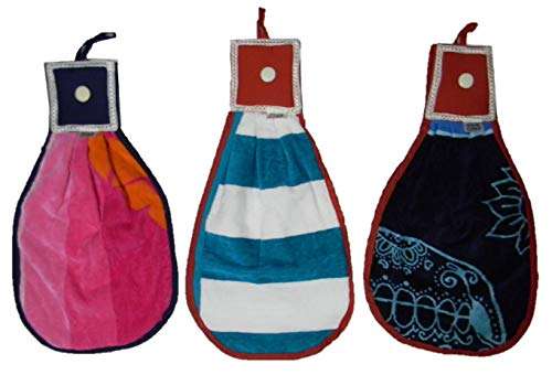 NNR Kitchen Hanging Towels,Set of 3 Pcs_Super Absorbant, Double Sided (Multi Colour) 1