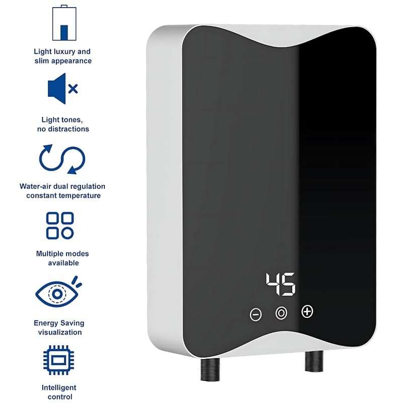 Lipzie [𝟏𝟓 𝐘𝐄𝐀𝐑𝐒 𝐖𝐀𝐑𝐑𝐀𝐍𝐓𝐘] Instant Electric Water Heater, Rapid Temperature Control with LED Touch Panel for Daily Use in Kitchen and Bathroom " 6