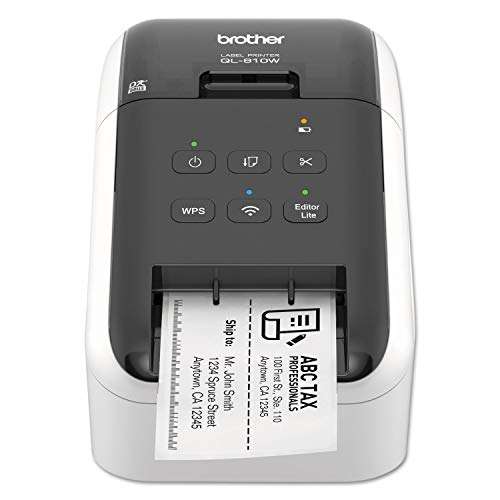Brother QL-810W Professional Label Printer with USB and WIFI connectivity, Ultra-Fast printing up to 110 labels per minute with Standard Address label in Monochrome, Black & Red Printing Available 4