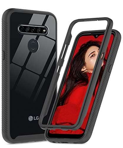 LeYi Compatible for Compatible for LG K41S Phone Case， LG K41S Case， Full-Body Shockproof Bumper Rugged Hybrid Clear Heavy Duty Protective Phone Cover Cases for LG K41S， Black 1