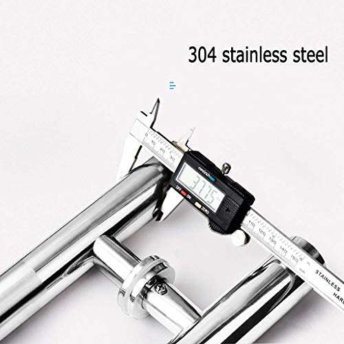 XLAHD Bathroom Shower Door Handle, Heavy Duty Brushed 304 Stainless Steel Round Tube Commercial Glass Door Handle/Push-Pull Door Handle 6040cm 3