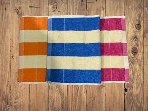 XODI 100% Cotton Hand Towels, Soft & Super Absorbent for Kitchen, washbasin & Gym (20 X 13 Inch) Pink, Orange, Blue Colour (Pack of 3) 3