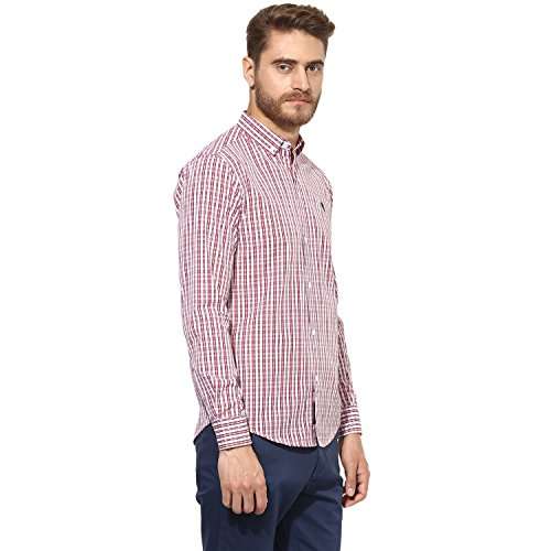 Red Tape Men's Checkered Regular Fit Shirt (RSF8828A_Maroon L) 3