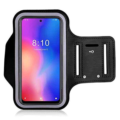 Running Armband for Samsung Galaxy A10S A71 Note 10 Lite A81 M60S Adjustable Phone Arm Case for Motorola G8 Power/Moto One Hyper Sport Mobile Phone Bag Outdoor Exersise Biking with Key Holder 1