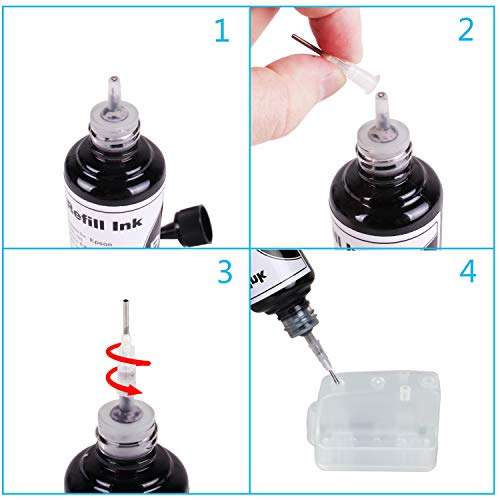CoYlBod Refill Ink Kit for 02 02XL Photosmart C5100 C5140 C5150 C5180 C6100 C6150 C6180 C6200 C7280 C7250 C7283 C7275 C8180 D7245 D7255 3210 3310 D6160 D6280 D7280, for Refillable Cartridges or CISS 4
