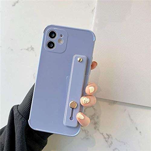 siduater Strap Holder Case for 6.1" iPhone 12 with Convertible Stand, Soft TPU Back Cover Adjustable Finger Grip Loop for iPhone 12 (2020), Lavender Gray 1