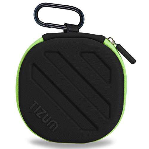 tizum Headphone Carrying Case - Multi Purpose Pocket Storage with Carabinr Hook, Travel Organizer for Headphone, Pen Drives, Memory Card, Cable (Black) Headphone 1