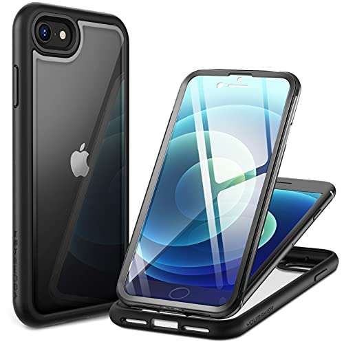 YOUMAKER Aegis Designed for iPhone SE 2020 Case/iPhone 7 Case/iPhone 8 Case, Full-Body with Built-in Screen Protector Rugged Clear Case for iPhone SE 2020/7/8 4.7 Inch-Black 1