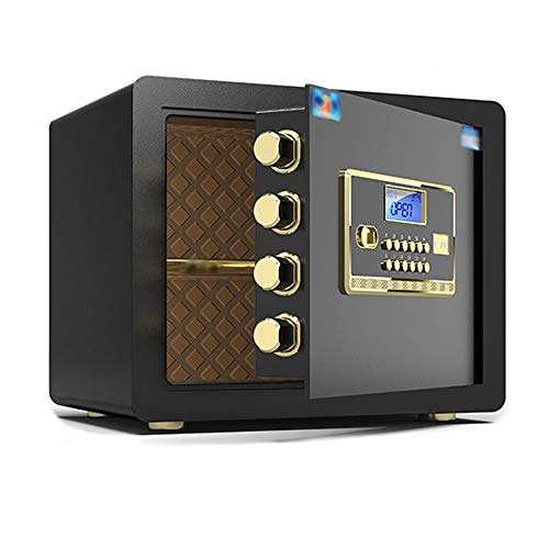 Ma DONG Safety cabinet, wall-mounted mini 35cm home button password smart safe box, suitable for: office/home/finance, 3 colors available @ (Color : Wise black) 1