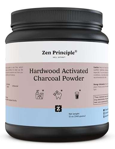 Activated Charcoal Powder only from USA Hardwood Trees. All Natural. Whitens Teeth, Rejuvenates Skin and Hair, Supports Better Digestion. Free Scoop Included. 12 oz. 1