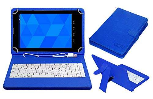 Acm USB Keyboard Case Compatible with Datawind Moregmax 4g7 Tablet Cover StandáStudy Gaming Direct Plug & Play - Blue 1