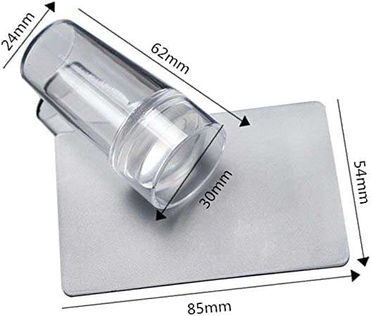 Sunshine Enterprise Nail Stamper Scraper Nail Art Tool Silicone Nail Stamper with Scraper Nail Art Stamping Plates Soft Silicone Jelly Nail Stamper Nail Art Accessories 3