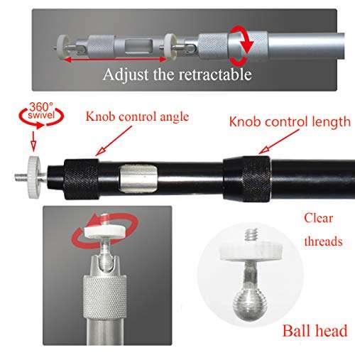 2-Be-Best Universal Projector Ceiling Mount Height Extendable Projector Wall Mount Video Projector Bracket Stand 3 in 1 360° Rotatable Head Extendable Length for Projectors Camera CCTV DVR Black 5