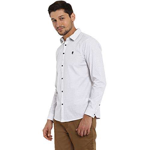 Red Tape Men's Printed Regular Fit Shirt (RSF8925A_Dot White_M 2