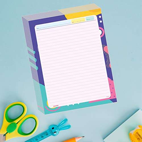 ESCAPER Abstract Theme Project Papers - Multicolor Practical Sheets for Assignment, Art & Craft One Side Ruled Lines Paper, Designer Ruled Coloured Paper, Perfect for School Projects 6