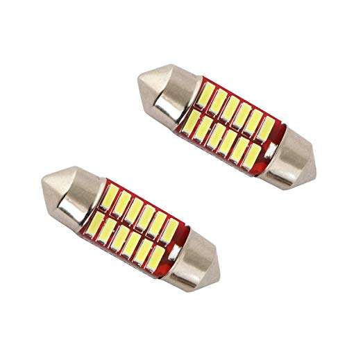 Allextreme EX12RLW 12 LED Universal Car Interior Super Bright Roof Light Reading Dome Bulb Lamp with Festoon Holder (2 Pcs) 1