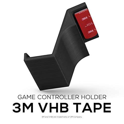 BRAINWAVZ Game Controller Desktop Stand Holder (2 Pack) for XBOX ONE 360 SWITCH PS4 STEAM PC NINTENDO, Universal Gamepad Accessories - No screws, Stick on, Black 6