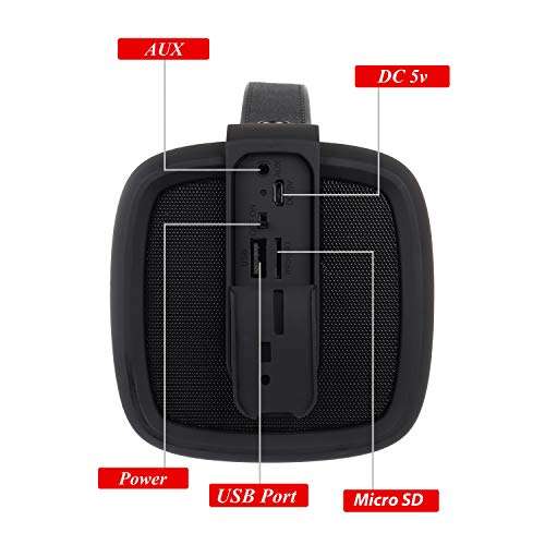 Nesty GR33 10 Watts Bluetooth Portable Speakers (Black and Silver) 3