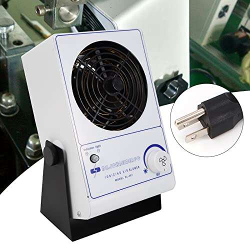 110V 60Hz Ionizing Air Blower Fan Anti Electrostatic Ion Blower Anti-Static Ionizer ESD Static Electricity Elimination Eliminator Fan Adjustable Wind Speed 4