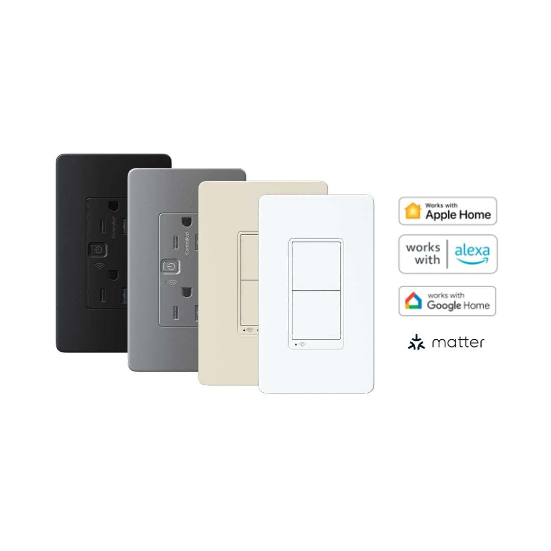 Square D X Series 15 Amp WiFi Energy Monitoring Dimmer Light Switch, Single-Pole/3-way, 600 Watt, Rocker, Matter Certified, Compatible with Alexa and Google Assistant, Black 4
