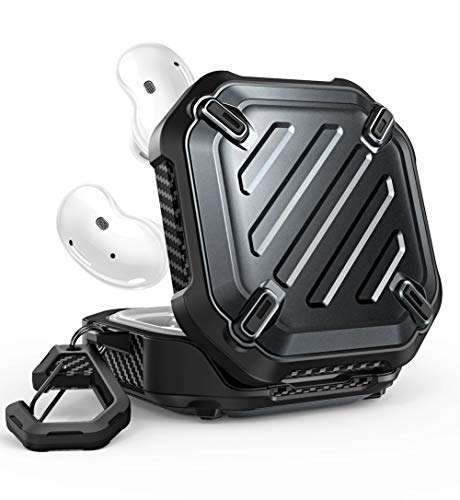 SUPCASE Unicorn Beetle Pro Series Case Designed for Galaxy Buds Live 2020 Release, Full-Body Rugged Protective Case with Carabiner (Black) 1