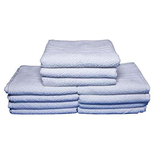 B S NATURAL White Hand towel 11 pcs solid best for kitchen purpose| gym| travelling etc.