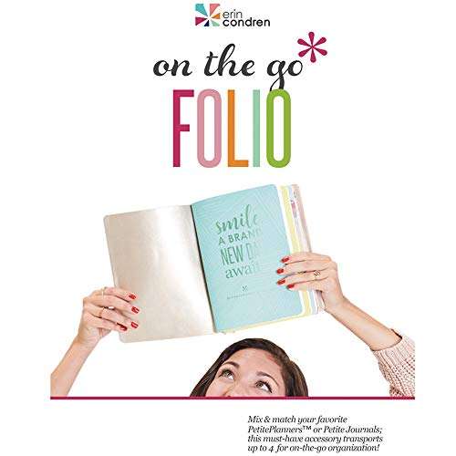 Erin Condren On The Go Folio - Champagne, Small Size Holder Case to Protect Your Petite Planners and Petite Journals for Travel. Stylish and Easy Elastic Band Enclosure 3