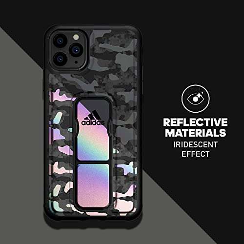 ADIDAS Sports Black Cell-Phone Case for iPhone 11 Pro Max, Drop-Resistant Hand-Grip Phone Cover with Strap 6