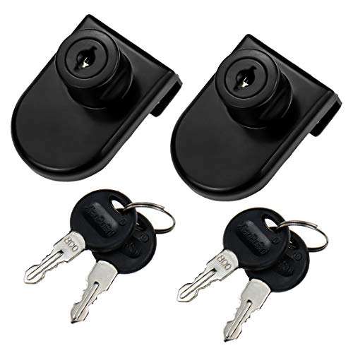 LC LICTOP Zinc Alloy No Drill Glass Door Lock Showcase Lock Single Door Lock with Keys (408- Key Alike) 2 Set 1