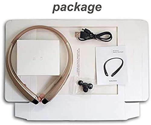 QT S Bluetooth Headset, Lightweight Retractable for Neckband Bluetooth Headphones for Sports Exercise Home & Office, Noise Cancelling Stereo Neckband Wireless Headset Talk 9-10 Hours-Black 4