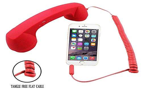 Praxon Anti-Radiation Coco Retro Style Handset for Mobiles & Tablet || 3.5mm Wired Retro Handset Receiver with HD Speaker and Microphone (Different Color Available) 6