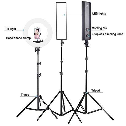 PLHMS LED Ring Light Photography Lighting Kit, with Tripod Stand, Adjustable Light, Photographic Video Fill Light, for Streaming, Makeup, Selfie Photography,A 4