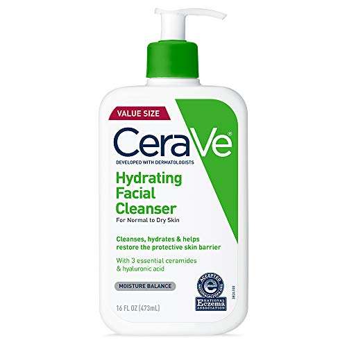 CeraVe Hydrating Face Wash | 16 Ounce | Daily Facial Cleanser for Dry Skin | Fragrance-Free, 473.2 ml (Pack of 1) (SDT74W) 1