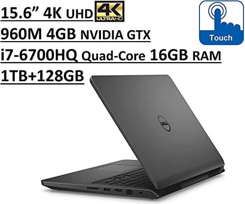 Dell Inspiron 7000 i7559 15.6' UHD (3840x2160) 4K TouchScreen Gaming Laptop: Intel Quad-Core i7-6700HQ | 16GB RAM | NVIDIA GTX 960M 4GB | 1TB + 128GB SSD | Backlit | Windows 10 (Renewed) 2