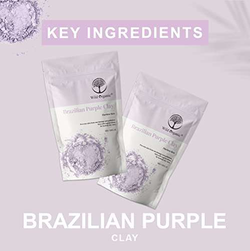 Wild Organic Brazilian Purple Clay Powder Flawless Skin Clay, Skin Cells Regeneration, Re-Hydrate Dry Skin, Prevent Skin From Sun Damage and Pollution. For Men & Women 100gm 4