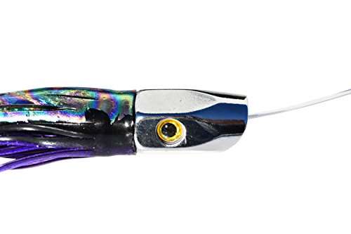EatMyTackle Slant Head Trolling Lure - Mono Rigged (8 inch, Purple) 3