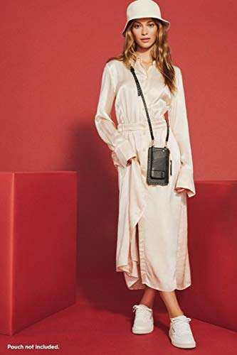 Bandolier Nicole Crossbody Phone Case and Wallet - Black Leather with Gold Detail - Compatible with iPhone 8 Plus, 7 Plus, 6 Plus, 6s Plus Only 5