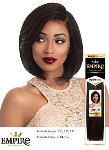 Sensationnel Empire perm yaki weave - 14 inch human hair for weaving and sew in styles (1 JETBLACK) 1