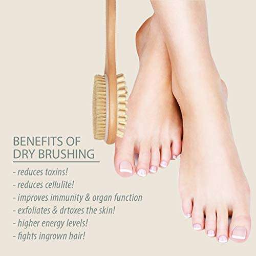 Rustic Rituals Wooden Double-sided Bath Brush With Massager and Long Handle | Dry Brushing Removes Dead Skin, Treats Cellulite & Stimulates Blood Flow 6