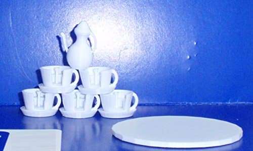 N-Scale Tea Cup Carnival Ride Kit for Train Boards (Unpainted White) 4