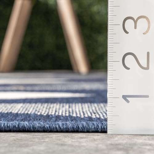 nuLOOM 4' x 6' Outdoor Performance Area Rug, Stain Resistant, Weather Resistant, High Traffic, Patio, Balcony, Outside, Marin Brown 2