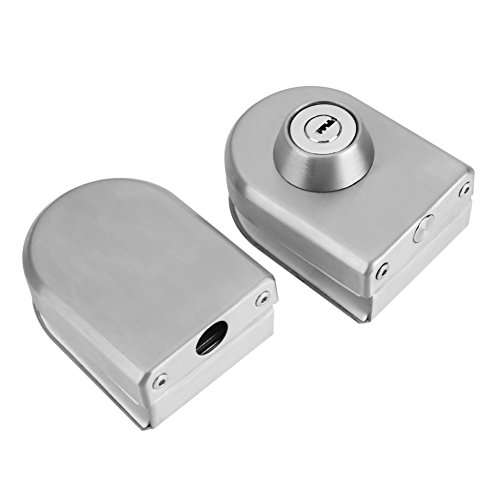 Stainless Steel Glass Door Hinge, Anti Theft Security Lock with Keys 10~12mm for hroom Shower Glass Door Cupboard 5