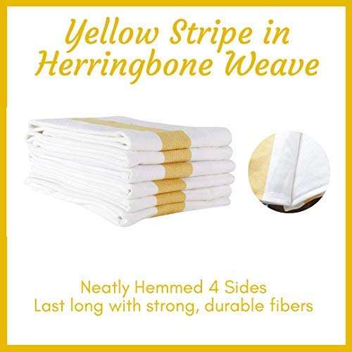 Amazon brand - Umi Herringbone Kitchen Dish Towels(16"x26",4-Pack, Yellow) 3