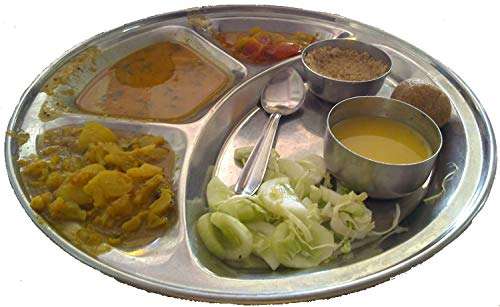 King International Stainless Steel 4 in 1 Four Compartment Divided Dinner Plate, Stainless Steel Plate, Mess Trays Great for Camping, Trays Great for Camping Kids Lunch(Divided Plate Set of 3) 5