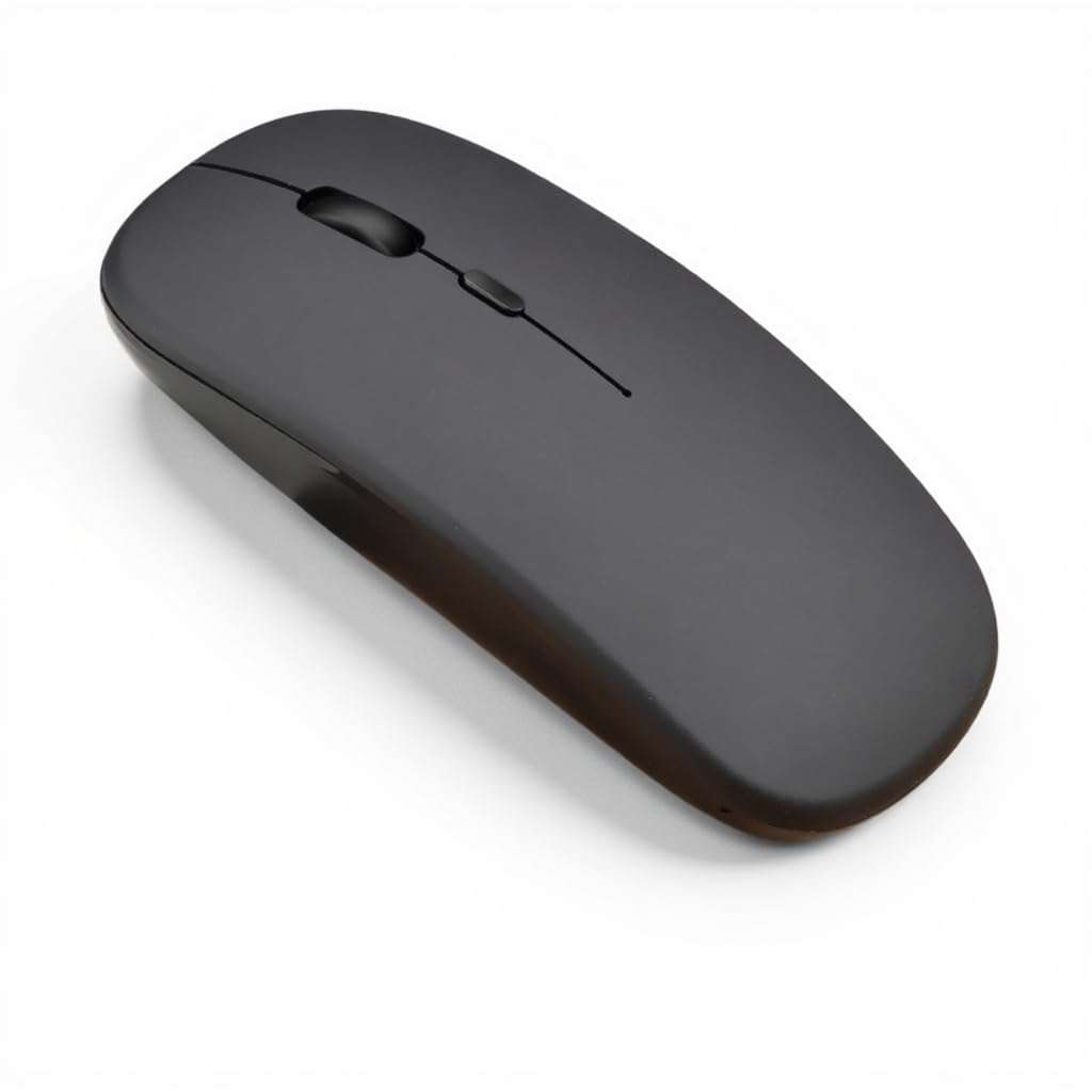 Bluetooth Dual-Mode Wireless Mouse | Rechargeable 2.4GHz & Bluetooth Connectivity, RGB Luminous Light Blue & Matte Black | Laptop, Notebook, Gaming & Office Use