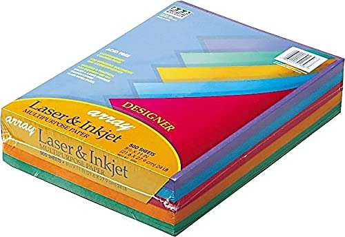 Pacon 101346 Array Colored Bond Paper, 24lb, 8-1/2 x 11, Assorted Designer Colors, 500/Ream 2