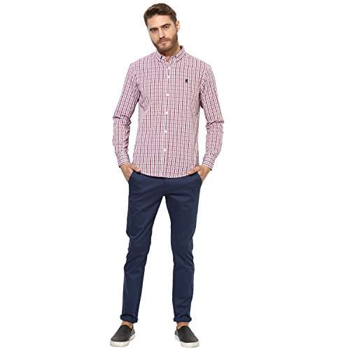 Red Tape Men's Checkered Regular Fit Shirt (RSF8828A_Maroon L) 5