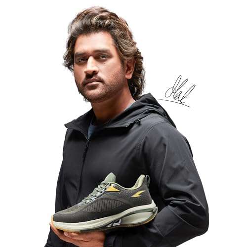 ASIAN Men POWERPLAY-01 Running and Casual wear Walking Shoes with Laces Olive Black,UK 10 2